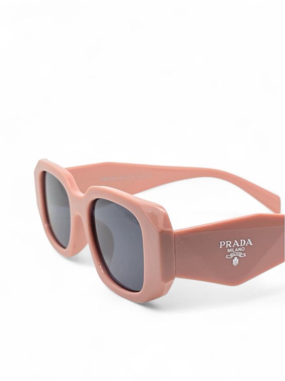 Rose-Tone Chunky Square Sunglasses with Dark Lenses - no Box